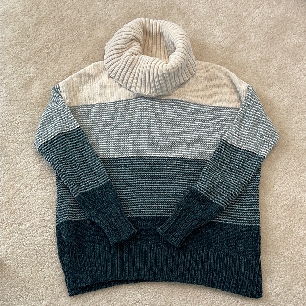 ModCloth chenille striped turtleneck sweater Size small